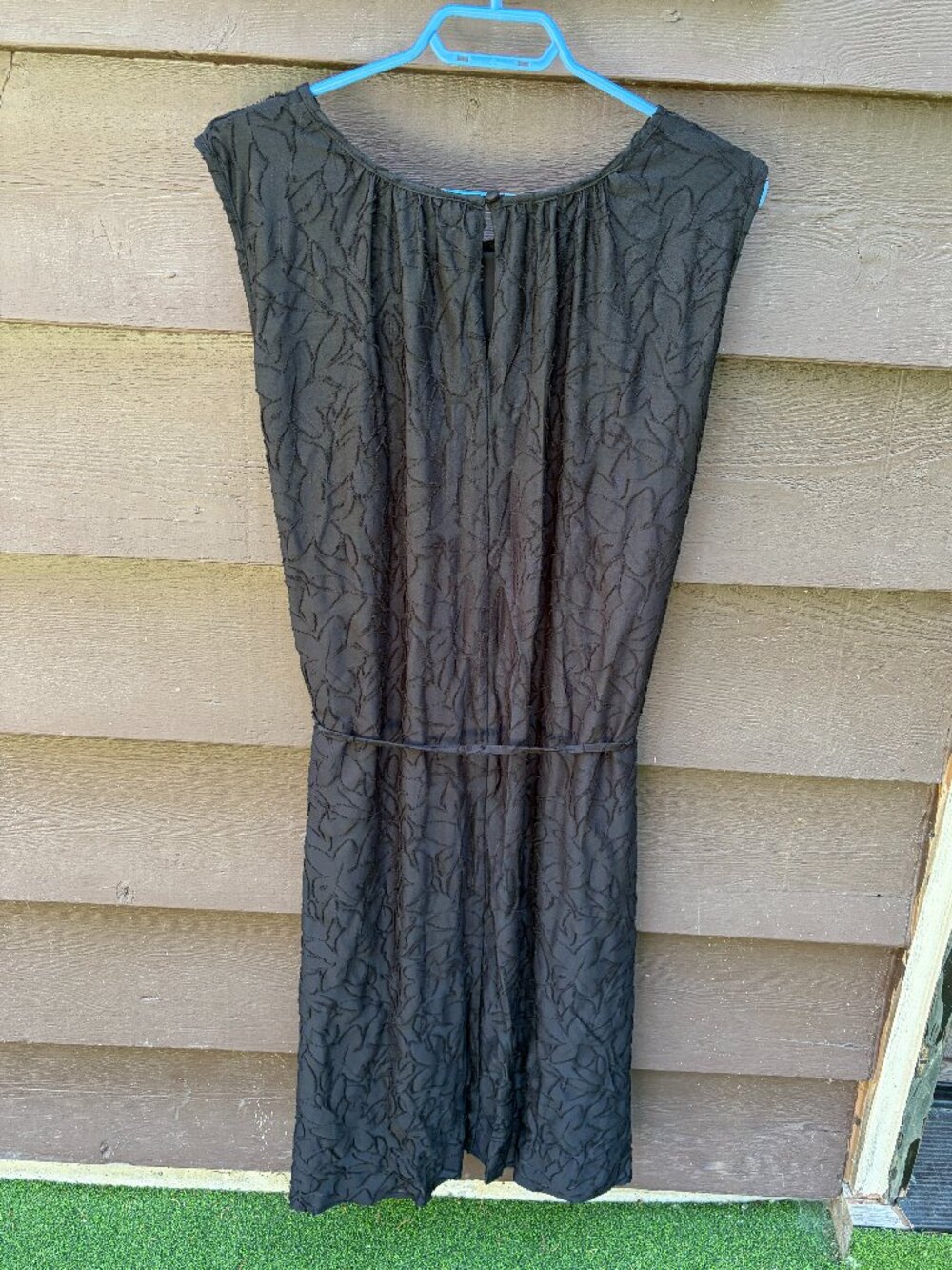 Lane Bryant Black Textured Midi Dress | NWT | Size 26/28 | Sleeveless Tie Waist - Picture 5 of 5